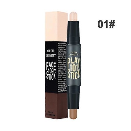 Dubbelsidig Highlighter Stick Mörkare Konturer Näsans Skuggning Höjdpunkter/Skuggor Dubbeländad Concealer Stick