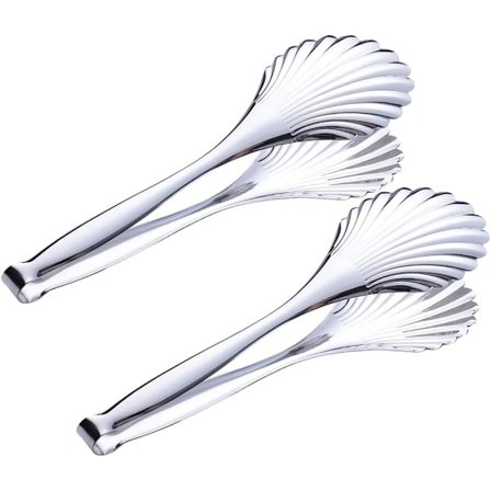 Bufféserveringstänger, 12 tum rostfritt stål kock sallad BBQ serveringsredskap, set med 2 (rostfritt stål)