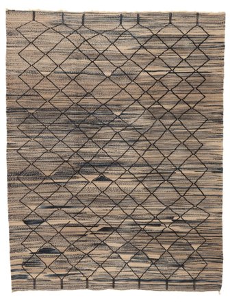 High Atlas Kelim Matta 266X345 Brun/Orange Stor Ull, Marocko