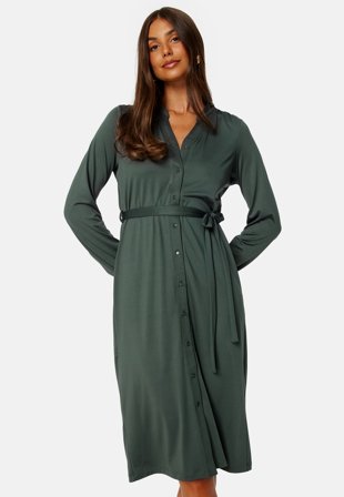 Happy Holly Madelyn midi dress Dark green Klær