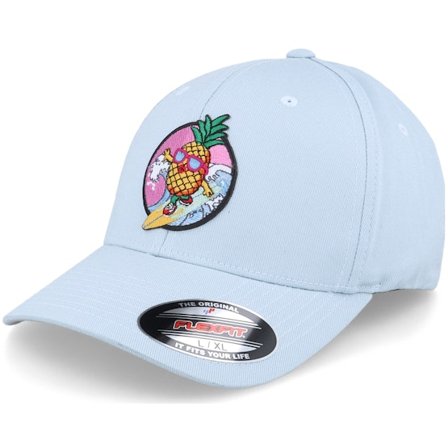 Iconic - Blå flexfit Kasket - Pineapple Surfer Summer Carolina Blue Flexfit @ Hatstore