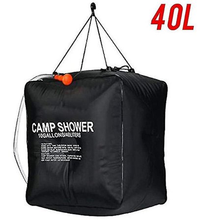 Solarduschpose 40 Liter Camping, Temperatur 45c Vandreture, Klatring