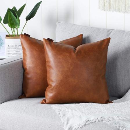 2 kpl (45*45cm) tyynynpäällisiä, ylellinen keinonahka, koristeellinen