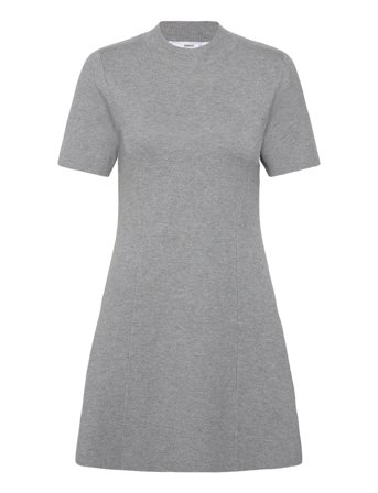 Mango Fine-Knit Flared Dress - Grey - M