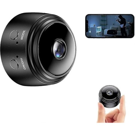 (2022 Ny Version) Mini Kamera 1080p Dold Kamera med Ljud och Video Live Feed Wifi Trådlösa Kameror med Mörkerseende Rörelsedetektering