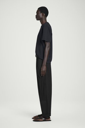 COS Men's T-Shirt Girocollo In Cotone Interlock in Blu