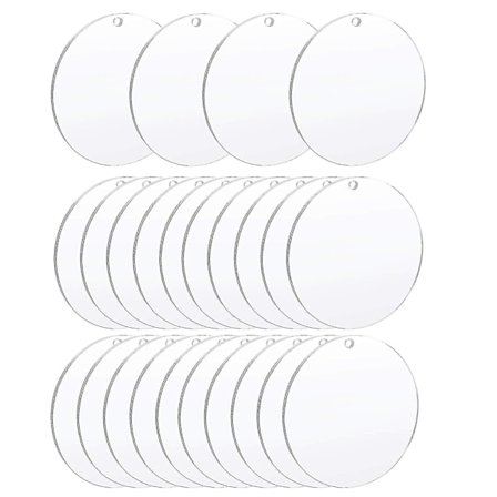 24 stk. Klare Akryl Cirkler Klar Skive Transparent Akryl Runde Skiver 2-tommer U