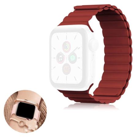 KINGXBAR Apple Watch 42mm - 44mm klockarmband i silikon - Röd Röd
