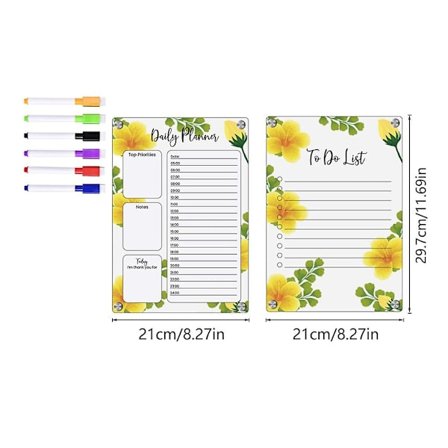 Magnetisk veckoplaneringstavla whiteboard kylskåpsmagnet daglig meddelande schematavla C 11