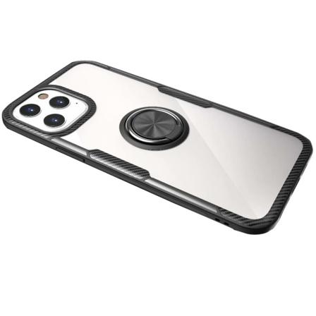 iPhone 12 Pro - Suojakuori sormustelineellä Black