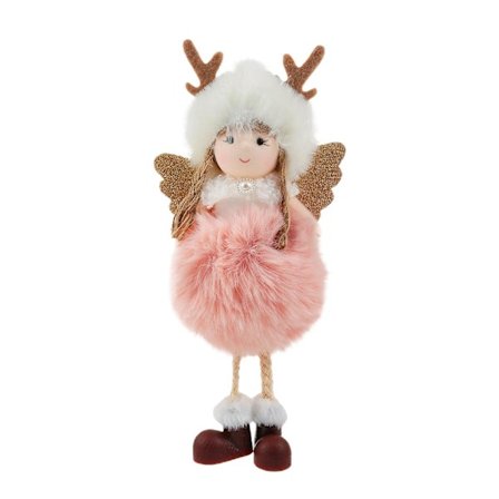 Antler Angel Liten berlock plysch juldocka Söt docka (Pink Antler)