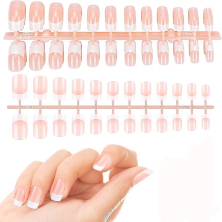 192 Falske Negle Korte Kapsler, Fransk Neglekapsel Falske Negle Fuld Dækning, - Nøgen