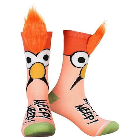 Voksne The Muppets Beaker Meep Meep Fuzzy Hair Mænd Kvinder Midt Kalv Sokker