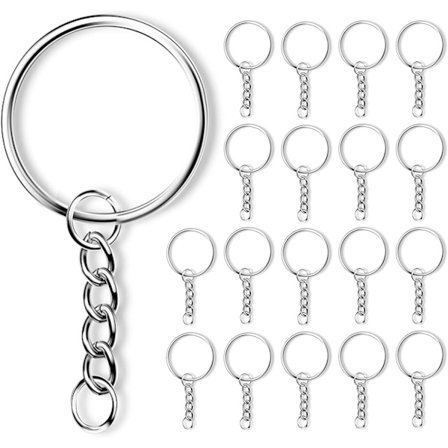 100 st nyckelringar i rostfritt stål, nyckelringar