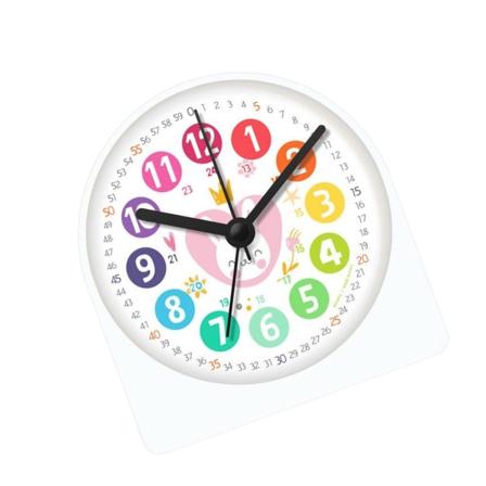1/3 analog väckarklocka för barn nattlampa Mute Clock School Rabbit 10x9.5x3.5cm 1Set
