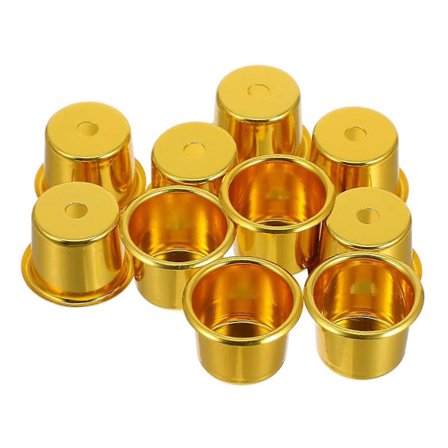 10 stk. metal fyrfadsstage med hul buddhistisk lysestage votivholdere lysdrypbeskyttelse til søjlelys og LED-lys bryllup[D]