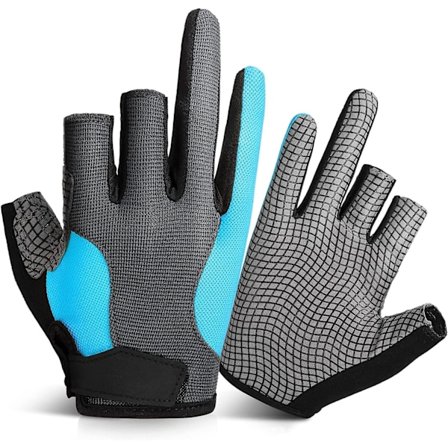 Fiskehandsker med 3 Klippede Fingre: Solbeskyttelseshandsker til Mænd og Kvinder til Kajakroning, Sejlads, Roning, Kanopadling, Cykling, Vandreture