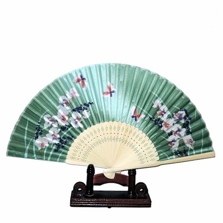 Solfjäder - Fjärilar med blommor [M5] - Grön [Ljus]