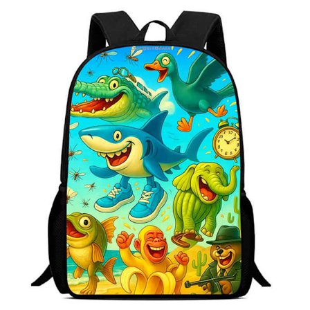 Nytt Tryckt Brainrot Student Ryggsäck Tecknad Shan Hai Jing Träpinne Man Ryggsäck Lättviktig Årskurs 123 eightee{FY}