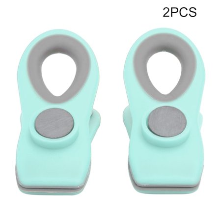 2st Mini Bärbar Mat Försegling Magnetiska Clips Snack Mat Konservering Påse Clips Kökstillbehör Ljusgrön
