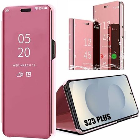 Skyddsfodral - BOOLING - för Samsung Galaxy S25 Plus - Rosa - Stötsäker - Spegeleffekt