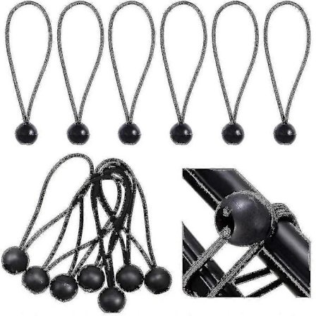 20 st Gummiband med Kulor, Elastiska Band för Presenning