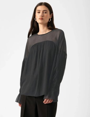 Soaked in Luxury Slharietta Blouse Ls - Black - L