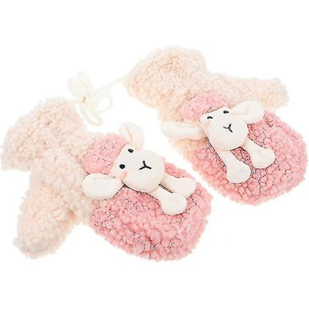 Sööt Cartoon-hanskat Talvi Pehmeet Lammas Hanskat Ihastuttavat Paksuuntuneet Pipohanskat Lämpimät Hanskat Tuulenpitävät Naiset Tytöt Lahja (2kpl-