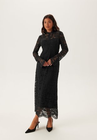 Bubbleroom Occasion - High Neck Cotton Lace Dress - 34