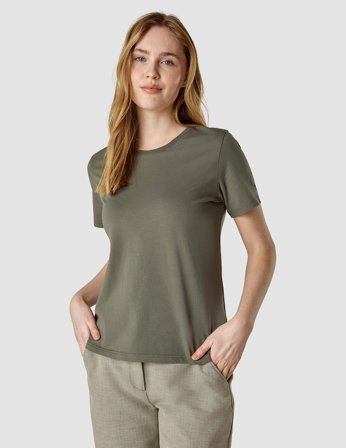 Shaping New Tomorrow - Dame - Women Supima Autograph T-shirt - Dark Olive - Størrelse XS