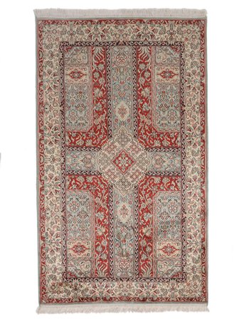 Tapis D'orient Cachemire Pure Soie 94X157 Marron/Rouge Foncé (Soie, Inde)