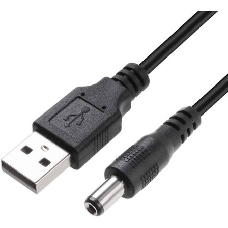 NÖRDIC 2m USB-A kaapeli DC 5.5x2.1mm 2A