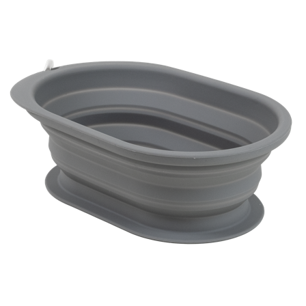Selected by ZOO - Sammenleggbar reiseskål Spaniel Soft Grey L/XL 900 ml, 21x13,5 cm - Hund - Matplass & vannautomater for hund - ZOO.no