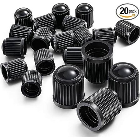 20-pack däckventil dammskydd för bil, motorcykel, lastbilar, cykel, cykel (svart)