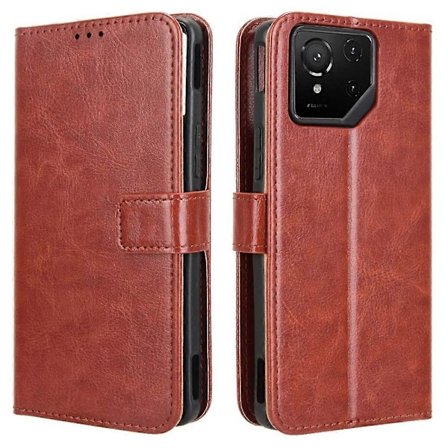 För Asus ROG Phone 9 5G/Phone 9 Pro 5G Fodral Crazy Horse Textur PU Läder Plånboksfodral