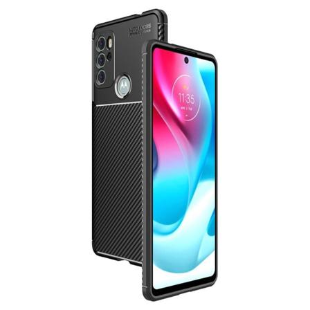 Carbon Shield Motorola Moto G60s Suojakotelo - Musta Black