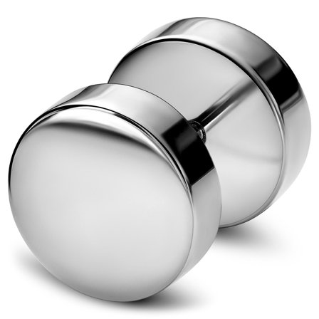 Argentia | 925s | Flad 10 mm Rhodiumbelagt Sterlingsølv Fake Plug Ørestik til mænd - Ørestikker