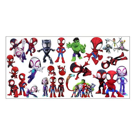Spidey och hans fantastiska vänner Peel and Stick väggdekaler, röd, gul, blå, grön, orange, lila