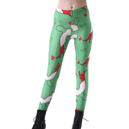 Gröna med rött och vitt mönster