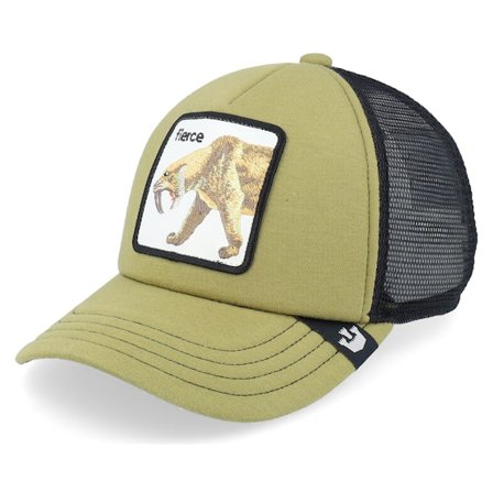 Goorin Bros. - Vert trucker Casquette - Kids Cat Teefs Extinct Olive/Black A-Frame Trucker @ Hatstore