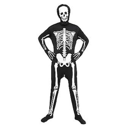 Halloween Menn Skjelett Jumpsuit Kostyme Skummel Hodeskalle Hud Hel Kropp Strømpebukser Dress For Voksen De Dødes Dag Fancy Dress( XL)