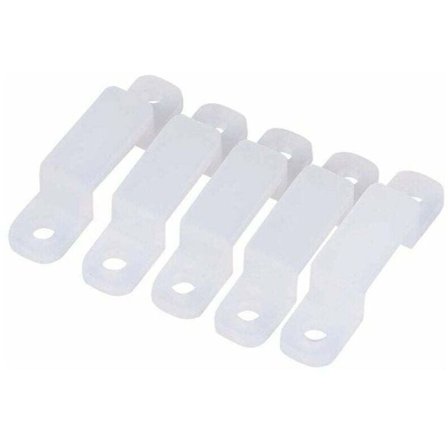 Monteringsbeslag til strip lys. 100 stk. 8/10/12 mm silikoneholderclips til fastgørelse af 3528 5050 1210 RGB LED strip lys (10 mm)