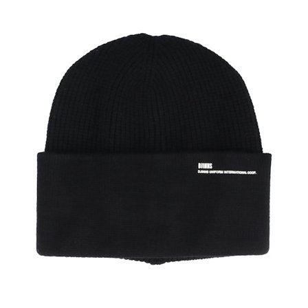 Djinns - Negro cuff Beanie - High Collar Beanie Rubber Rib-Black Cuff @ Hatstore
