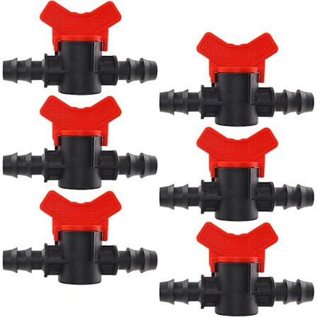 6 st 1/2 tums droppbevattningsventil 16 mm kulventil avstängningsbrytare rörkopplingsventil med slangklämma för jordbruksträdgård