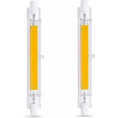 IC R7S 118mm LED 10W Kald Hvit 6000K, 500LM tilsvarer J78 R7S 40W 50W halogenpære, R7S COB LED 118mm Slank innendørsbelysning, ikke dimbar, 2 stk.