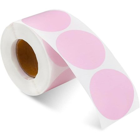 500 stk 25mm runde klistremerker Sirkel termiske etiketter for fest Bursdag Brylluppink