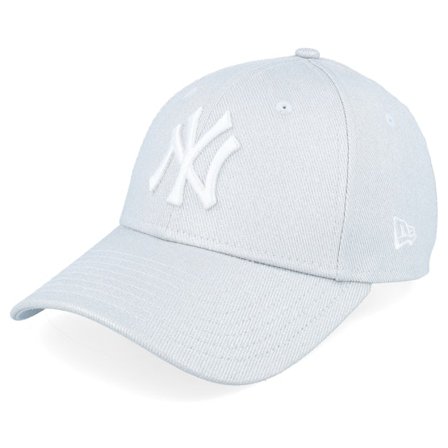 New Era - MLB Grå adjustable Keps - New York Yankees Womens Met Denim 9FORTY Metallic Silver/White Adjustable @ Hatstore