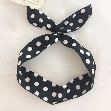 2 Stykker Svarte Polkadot Hårbøyler for Jenter og Kvinner Retro Bandana Hårbøyle 50-talls Garn Hårbøyle Vintage Print Julehårbøyle