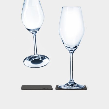 Magneettiset kristalliset samppanjalasit Silwy Magnetic Crystal Glass Champagne, läpinäkyvä, 20 cl, 2-pack + magneettiset lasinaluset