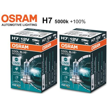 Osram H7 +100% COOL BLUE 5000k halogen lampor 12v DC PGJ19-2